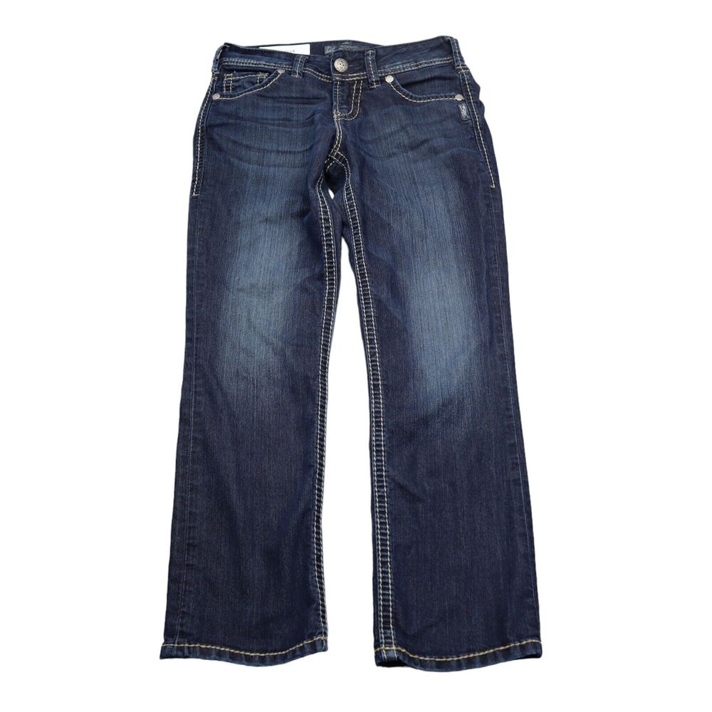 Silver Jeans Co Pants Womens 26 Blue Mid Rise Flat Front Suki Capri Denim Jeans